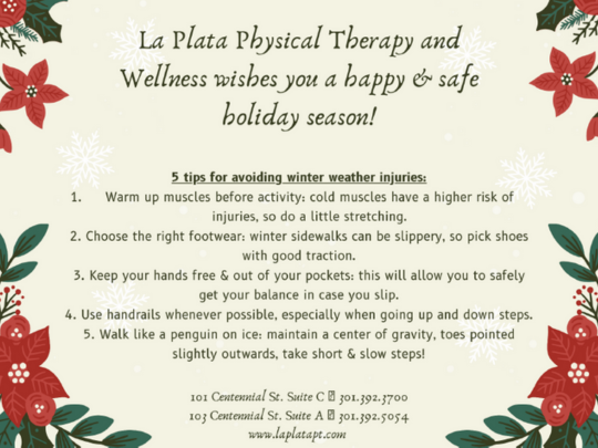 La Plata Physical Therapy Holiday Note 2023